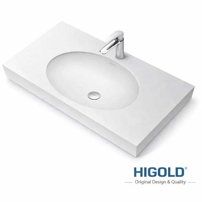 HIGOLD PureStone Oval Integrated  CountertopBasin 560×430mm- White