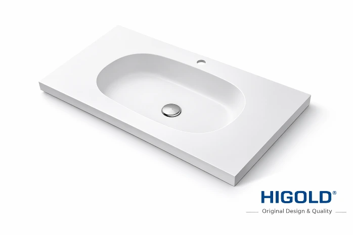[HG-936101] HIGOLD PureStone 1000mm Artificial Stone Bathroom Basin - White - 1000mm