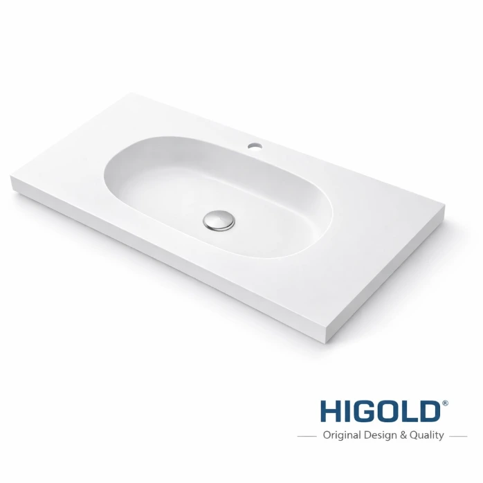 HIGOLD PureStone 1200mm Artificial Stone Bathroom Basin - White - 1200mm