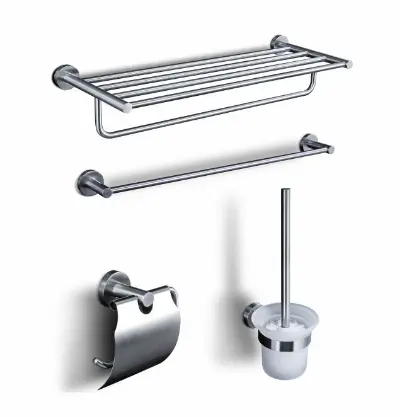 SS 304 Set of 4 Pcs Bathroom Hardware Set Wall Mount