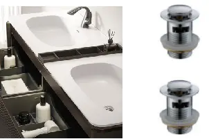 [HG-936101W-YS-DZ-840RR60] 840mm BB6 Double Composite Integrated Basin Top - White