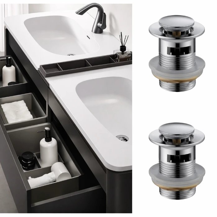 [HG-936101W-YS-DZ-840RR60] Higold BB6 Double Integrated Basin Top – 840mm – White