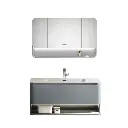 1000mm BB5 Wall Hung Open Shelf Plywood Vanity Cabinet - Grey - With Single Drawer