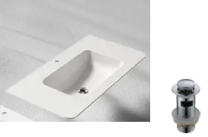 1000mm AB2 Composite Integrated Basin Top - White
