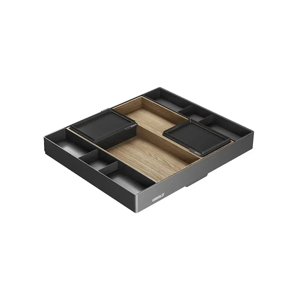 Shearer PRO Kitchen Pull Out Pantry Drawer - Adjustable Wooden Organisers - 10 Sections - for 600mm