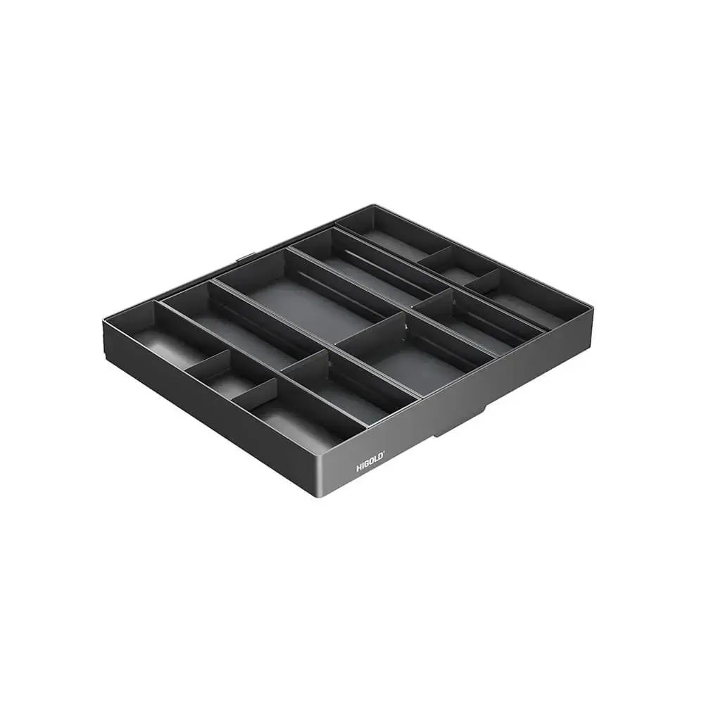 Shearer PRO Kitchen Pull Out Pantry Drawer - Adjustable Aluminium Organisers - 12 Sections - for 600mm