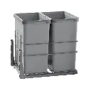 Simplex 56L Twin Slide Out Concealed Waste Bin - for a 450mm Cabinet - Bottom Mounted - Includes Integrated Door Bracket