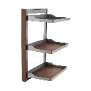 B Series Slide Out Wardrobe Storage Baskets - 3-Tier             Left Side Mount - Natural Finish