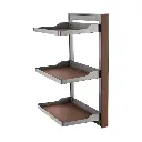 B Series Slide Out Wardrobe Storage Baskets - 3-Tier          Right Side Mount - Natural Finish