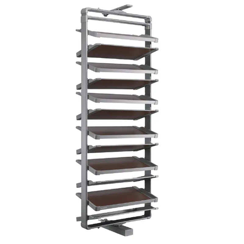 A Series Rotating Shoe Rack - Fits 800-900mm Cabinet - Classic Tray Style - Natural Finish