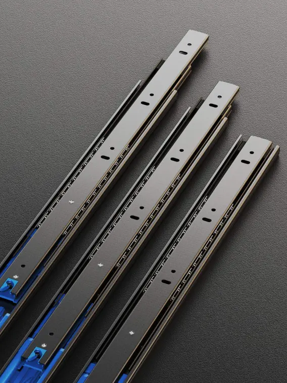 Higold N Series Ball Bearing Drawer Slide – 500mm – Push-to-Open – Black