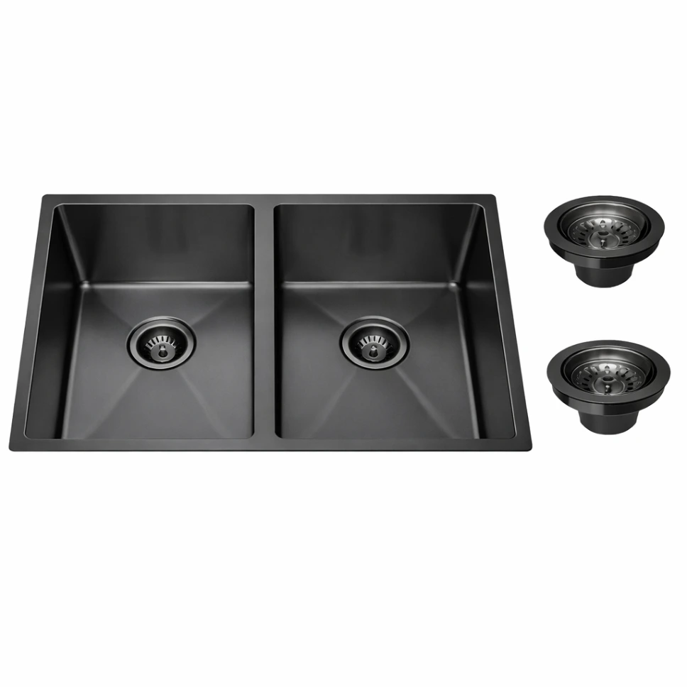 Higold Double Bowl Kitchen Sink – 870mm – Gunmetal Black