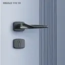 Italian-Inspired Door Handle and Lock Set - Matte Black F1