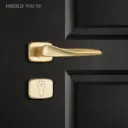 Italian-Inspired Door Handle and Lock Set - Matte Gold F1