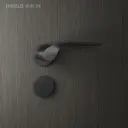 Italian-Inspired Door Handle and Lock Set - Matte Black F2