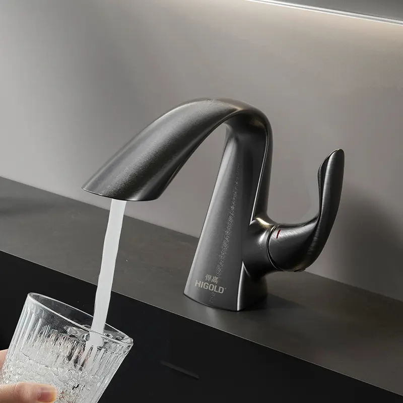 Higold BW1 Swan Basin Mixer – 155mm – Gunmetal Grey