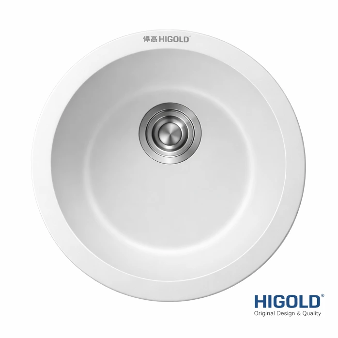 HIGOLD PureStone Round Composite Sink 450mm - White