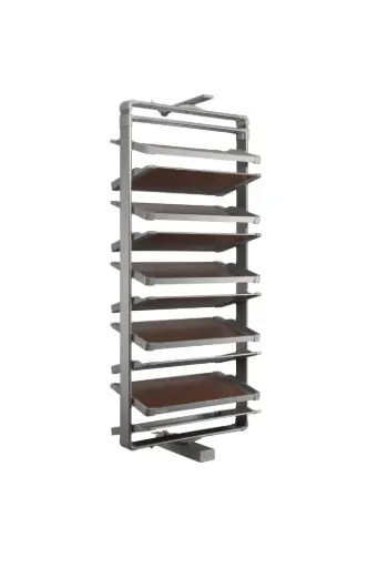 [HG-703691S] A Series Fashion Rotating Shoe Rack - Natural Finish - With 12 trays - 800