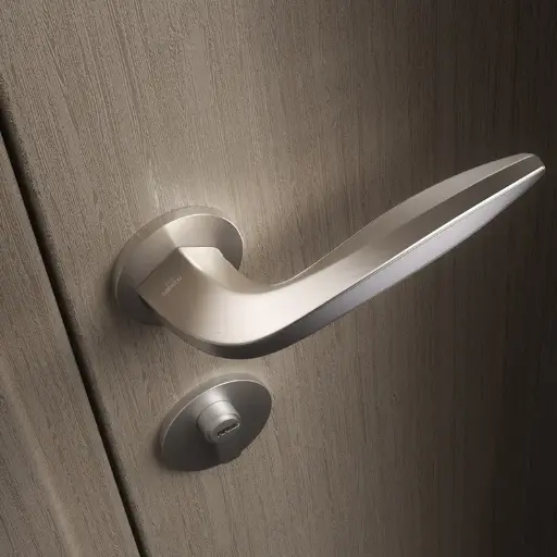 [4.12.05.866505YN-5 东方沉香] Italian-Inspired Door Handle and Lock Set - Agarwood Grey with Matte Gunmetal Trim F5