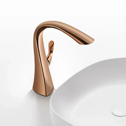 [HG-821304] B1 Low Lead Brass Swanlike Undermount Basin Mixer Tap - Rose Gold 286H
